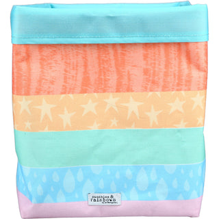 Rainbow Stripes 7.25" x 9" Canvas Basket