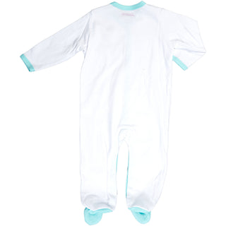 Blessed Baby 0-6 Months Teal Trimmed Sleeper