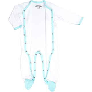 Blessed Baby Teal Trimmed Sleeper