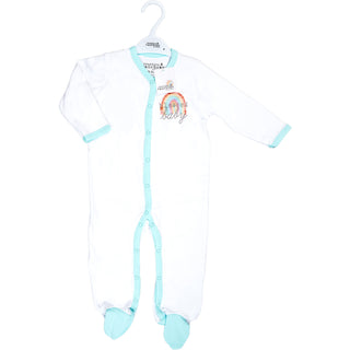 Blessed Baby Teal Trimmed Sleeper