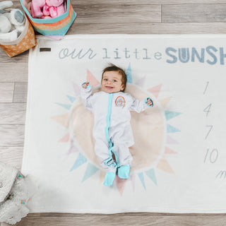 Blessed Baby 0-6 Months Teal Trimmed Sleeper