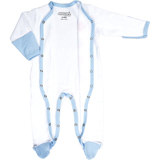 Shine Little One 0-6 Months Blue Trimmed Sleeper