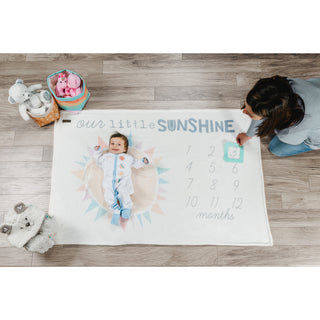 Shine Little One 0-6 Months Blue Trimmed Sleeper