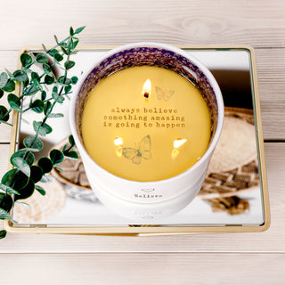 Believe 10 oz 100% Soy Wax Reveal, Triple Wick Candle Scent: Tranquility