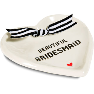 Bridesmaid 4.5" x 4.5" Heart-Shaped Keepsake Dish