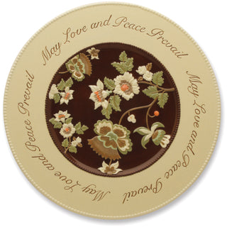 Love and Peace 15" Floral Spiritual Platter