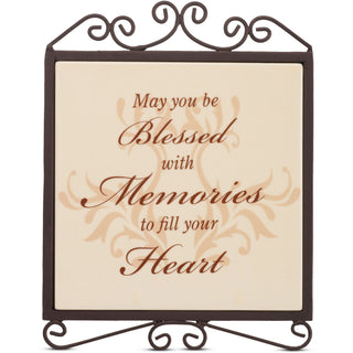 Blessed with Memories 5" x 6.5" Plaque with Metal Scroll