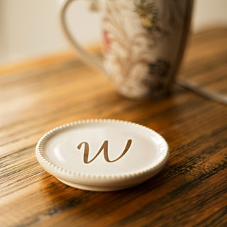 W 3.75" Monogrammed Coaster Cap