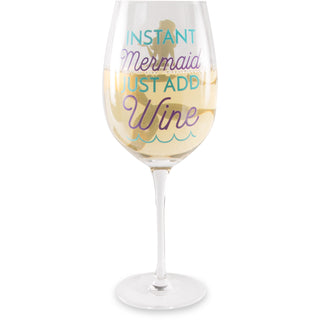 Instant Mermaid 12 oz Crystal Wine Glass