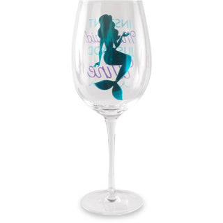 Instant Mermaid 12 oz Crystal Wine Glass