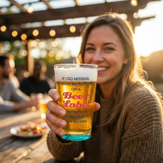 Beer Label 16 oz Pint Glass Tumbler