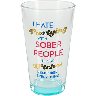 Partying 16 oz Pint Glass Tumbler