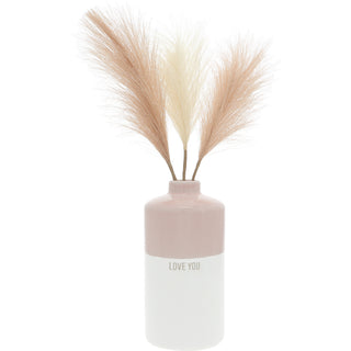 Love You 6" Vase with Pampas Grass