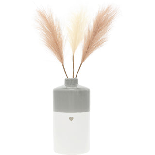 Heart 7" Vase with Pampas Grass