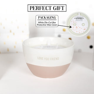 Love You Friend 11 oz - 100% Soy Wax Reveal Double Wick Candle
Scent: Tranquility