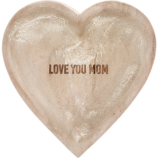 Love You Mom 4" Wood Keepsake Dish
