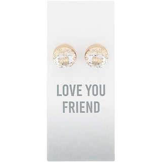 Love You Friend 14K Gold Plated Earring in a Bottle