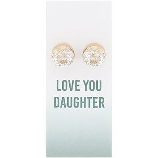 Love You Daughter 14K Gold Plated Earring in a Bottle