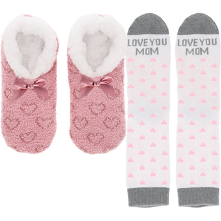 Love You Mom Slipper Sock Gift Set