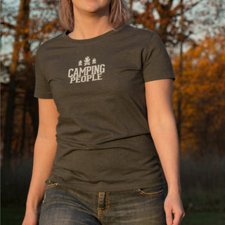 Camping People Double Extra Large Dark Green Women's T-Shirt