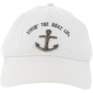 Livin' The Boat Life White Adjustable Hat