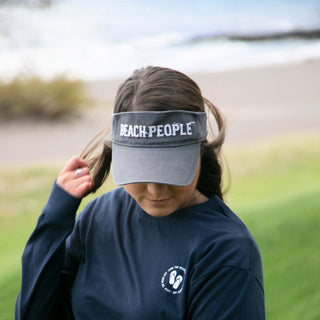 Beach People Dark Gray Adjustable Visor Hat