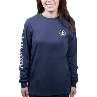 Lake People Small Navy Unisex Long Sleeve T-Shirt