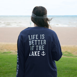 Lake People Small Navy Unisex Long Sleeve T-Shirt