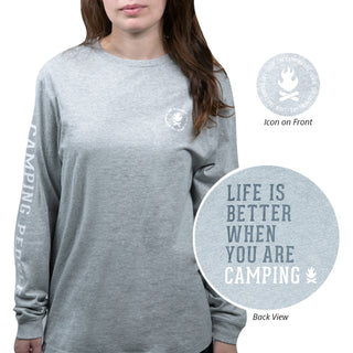 Camping People Heather Gray Unisex Long Sleeve T-Shirt