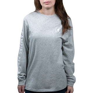 Camping People Small Heather Gray Unisex Long Sleeve T-Shirt