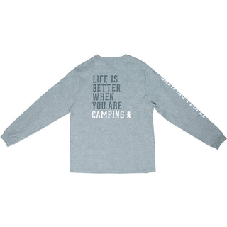 Camping People Small Heather Gray Unisex Long Sleeve T-Shirt