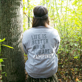 Camping People Small Heather Gray Unisex Long Sleeve T-Shirt