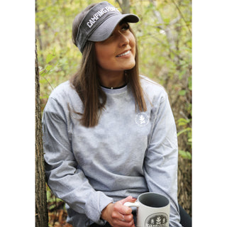 Camping People Small Heather Gray Unisex Long Sleeve T-Shirt