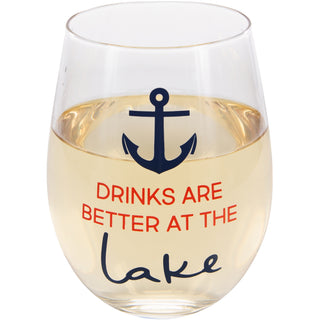 Better at the Lake 18 oz Stemless Wine Glass