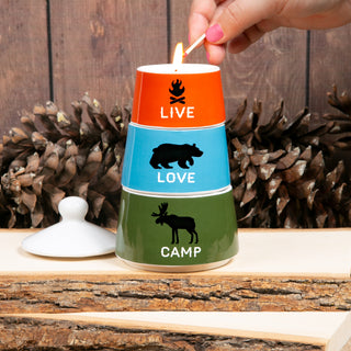 Camp Stackable 100% Soy-Filled Candles (Set of 3)