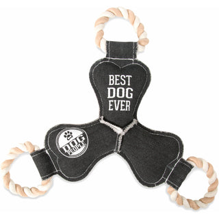 Best Dog Ever 12" Canvas Dog Toy on Rope