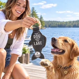 Lake Dog 12" Canvas Dog Toy on Rope