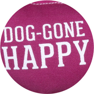 Happy 14.75" Canvas Dog Toy on Rope