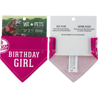 Birthday Girl 7" x 5" Canvas Slip on Pet Bandana