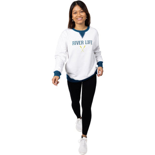 River Life S White Unisex Crewneck Sweatshirt