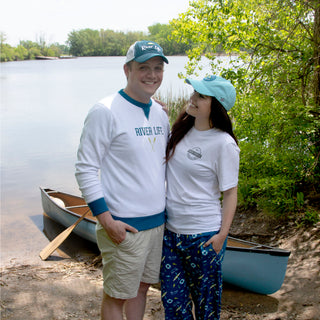 River Life S White Unisex Crewneck Sweatshirt