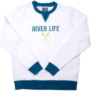 River Life White Unisex Crewneck Sweatshirt