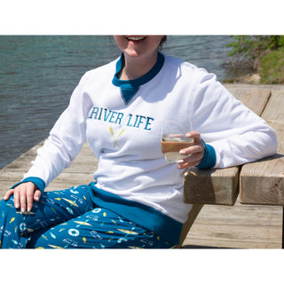 River Life S White Unisex Crewneck Sweatshirt