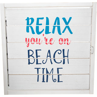 Beach Time 14.5" Decorative Framed Window Shutter