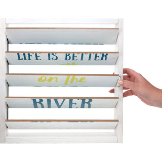 River Time 14.5" Decorative Framed Window Shutter