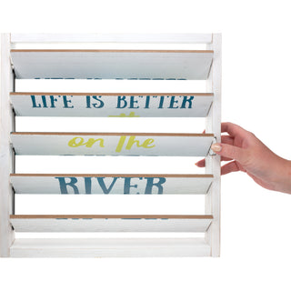 River Time 14.5" Decorative Framed Window Shutter