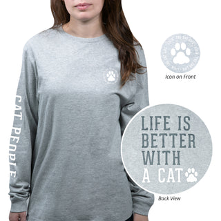 Cat People Heather Gray Unisex  ong Sleeve T-Shirt
