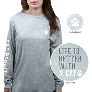 Cat People Heather Gray Unisex Long Sleeve T-Shirt