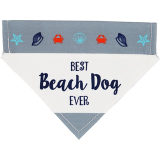 Beach Dog 7" x 5" Canvas Slip on Pet Bandana