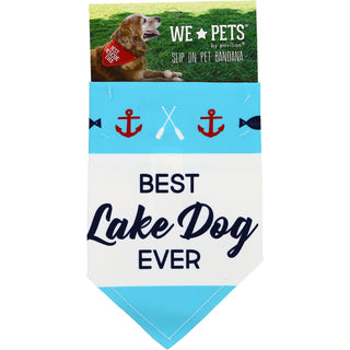 Lake Dog 12" x 8" Canvas Slip on Pet Bandana